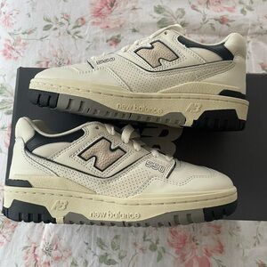 New Balance 550 White and Black Sneakers